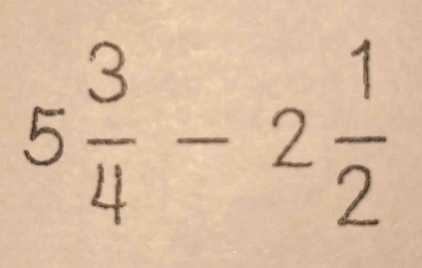 5\\frac{3}{4} - 2\\frac{1}{2}