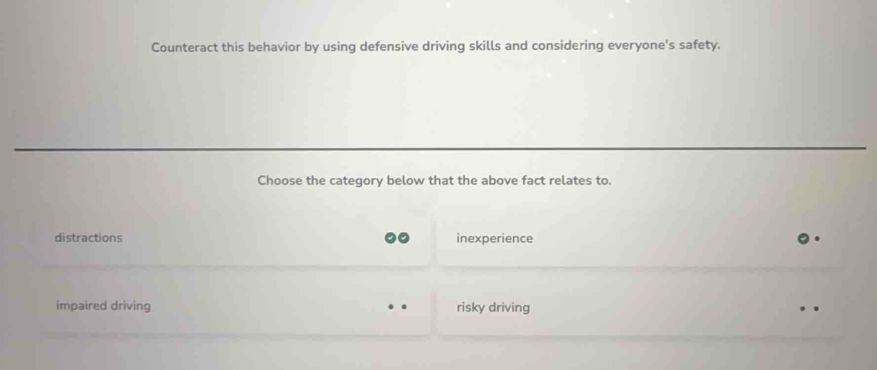counteract this behavior by using defensive driving skills and consider…