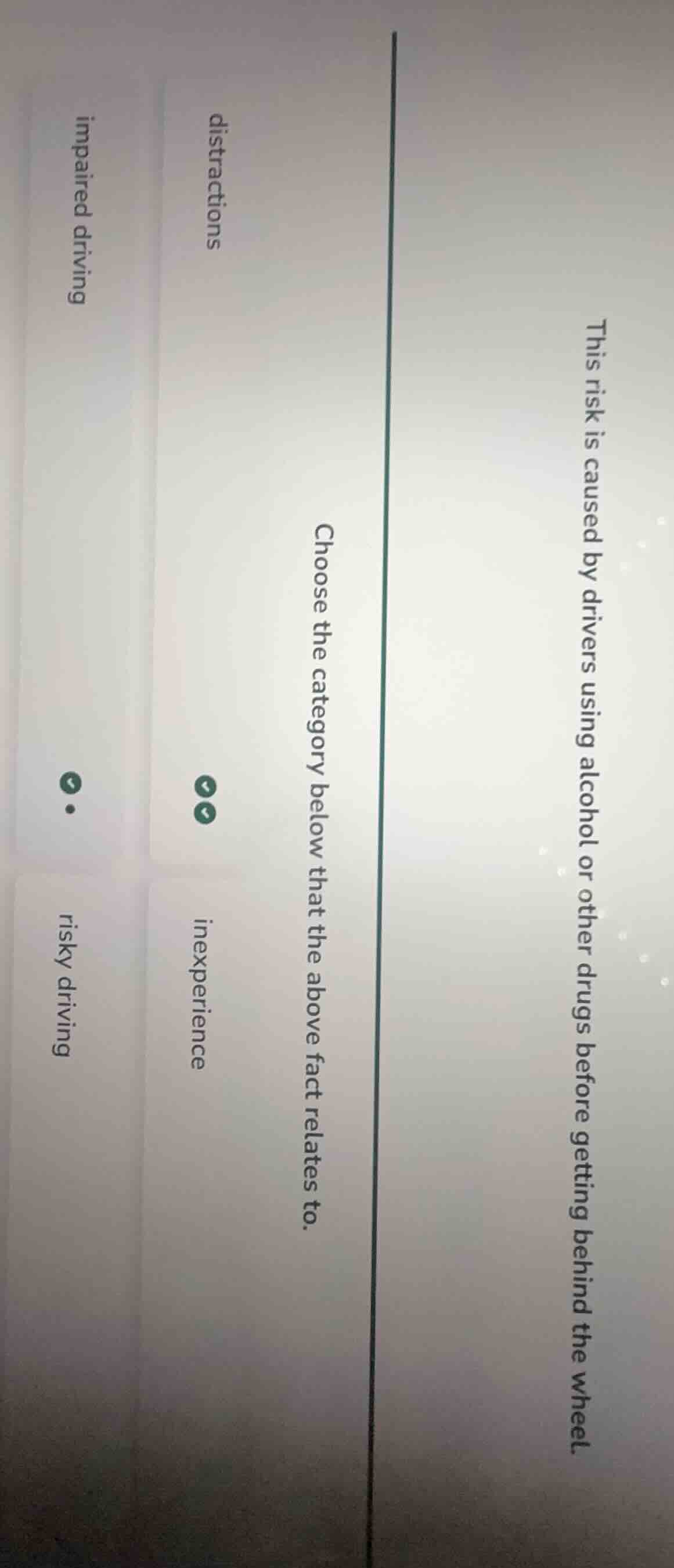 this risk is caused by drivers using alcohol or other drugs before gett…