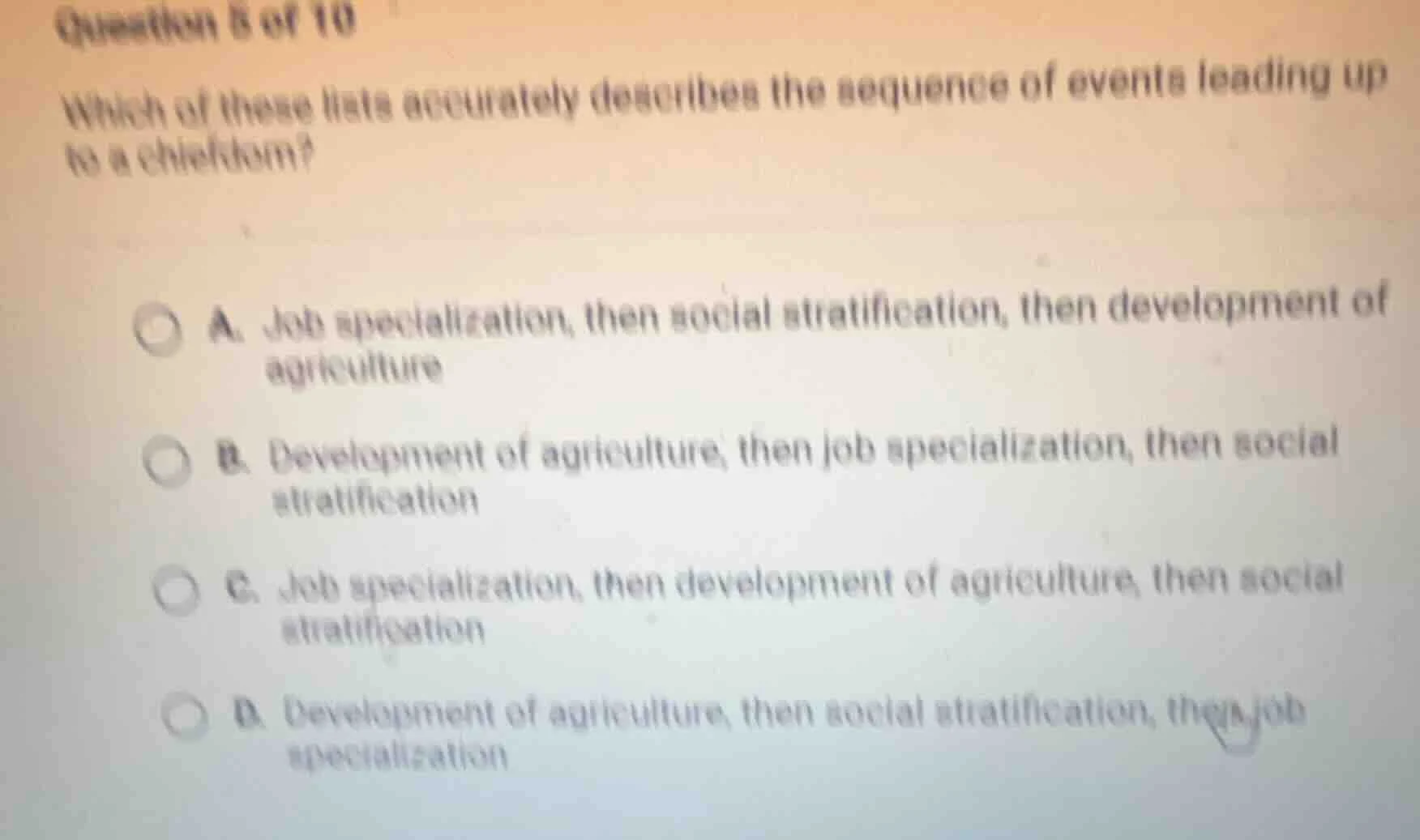 question 8 of 10 which of these lists accurately describes the sequence…