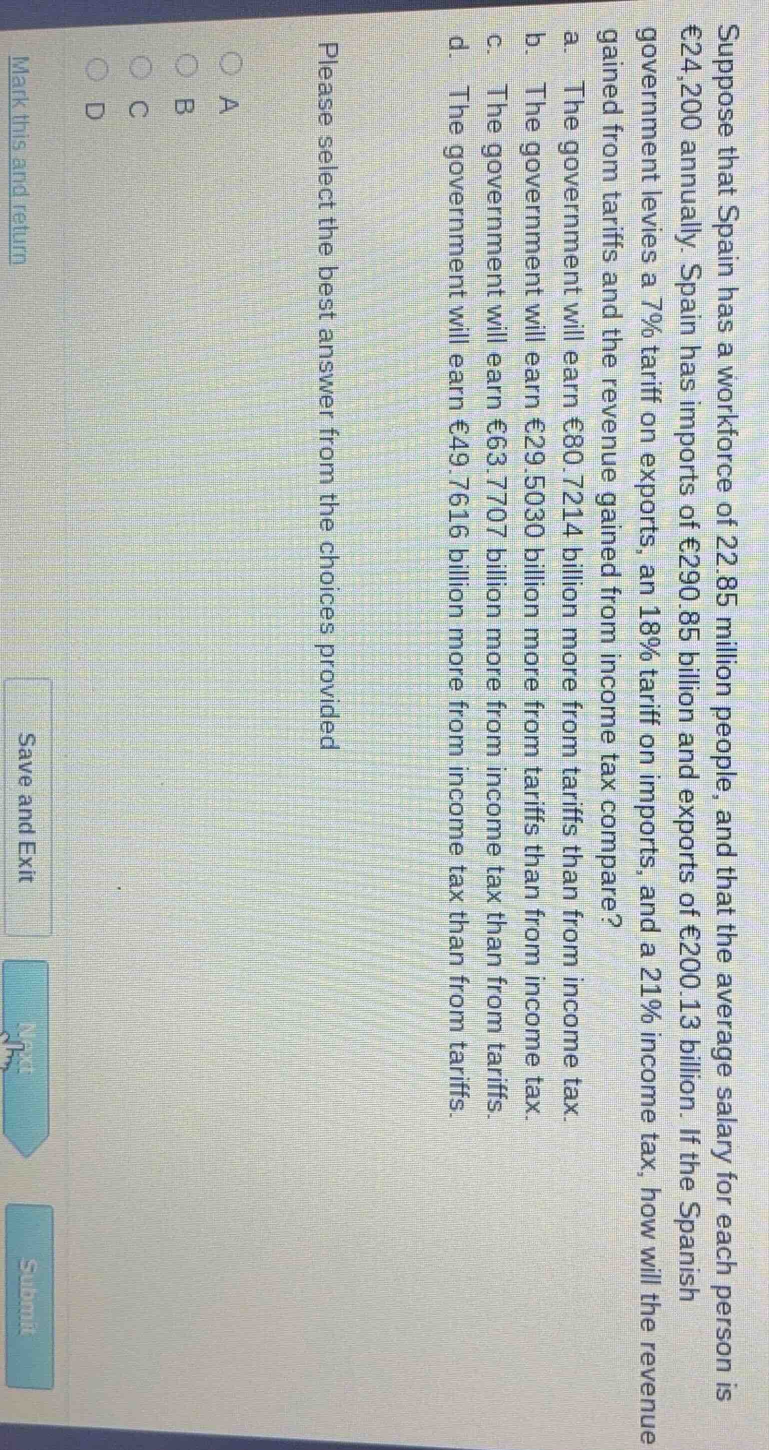 suppose that spain has a workforce of 22.85 million people, and that th…