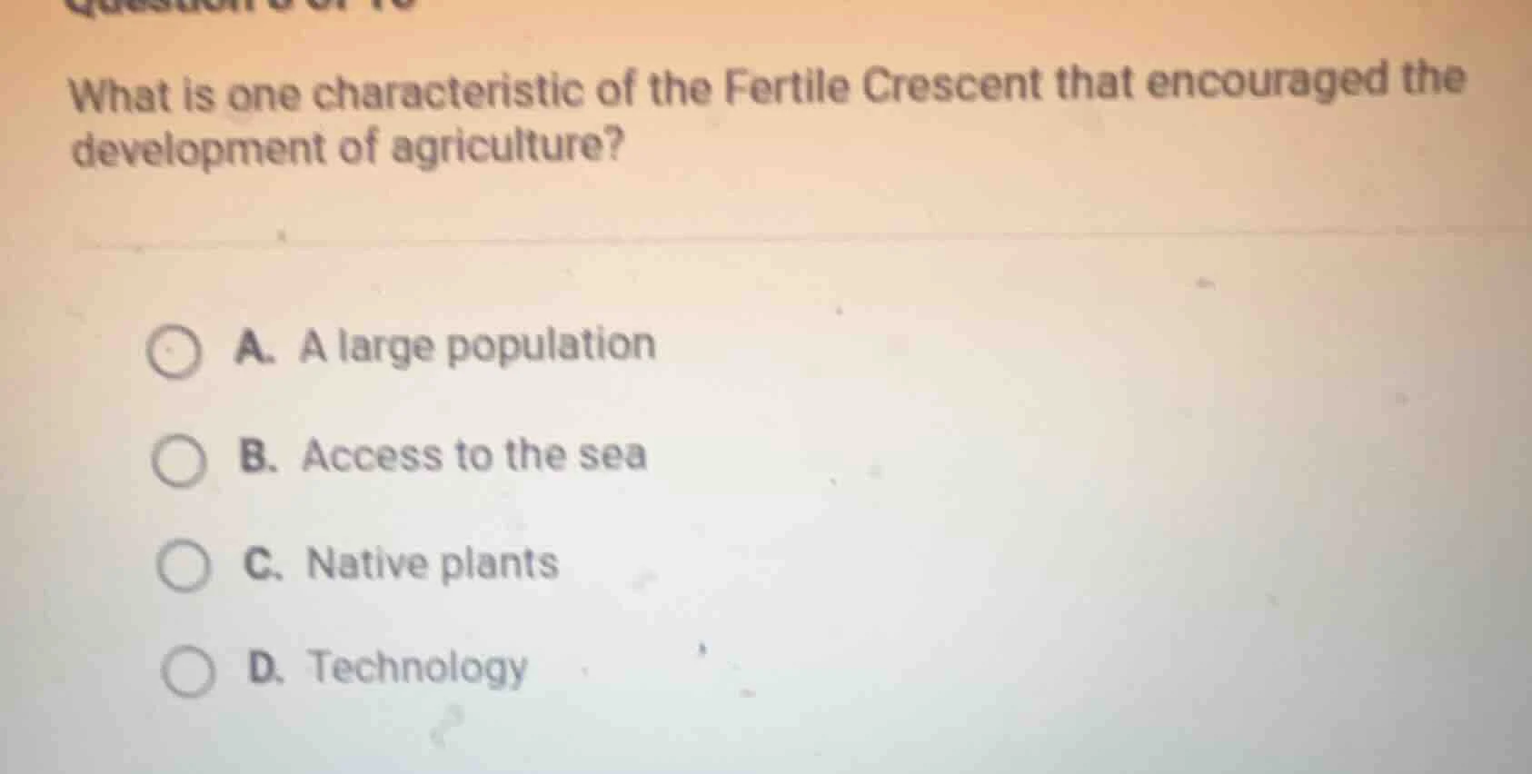 what is one characteristic of the fertile crescent that encouraged the …