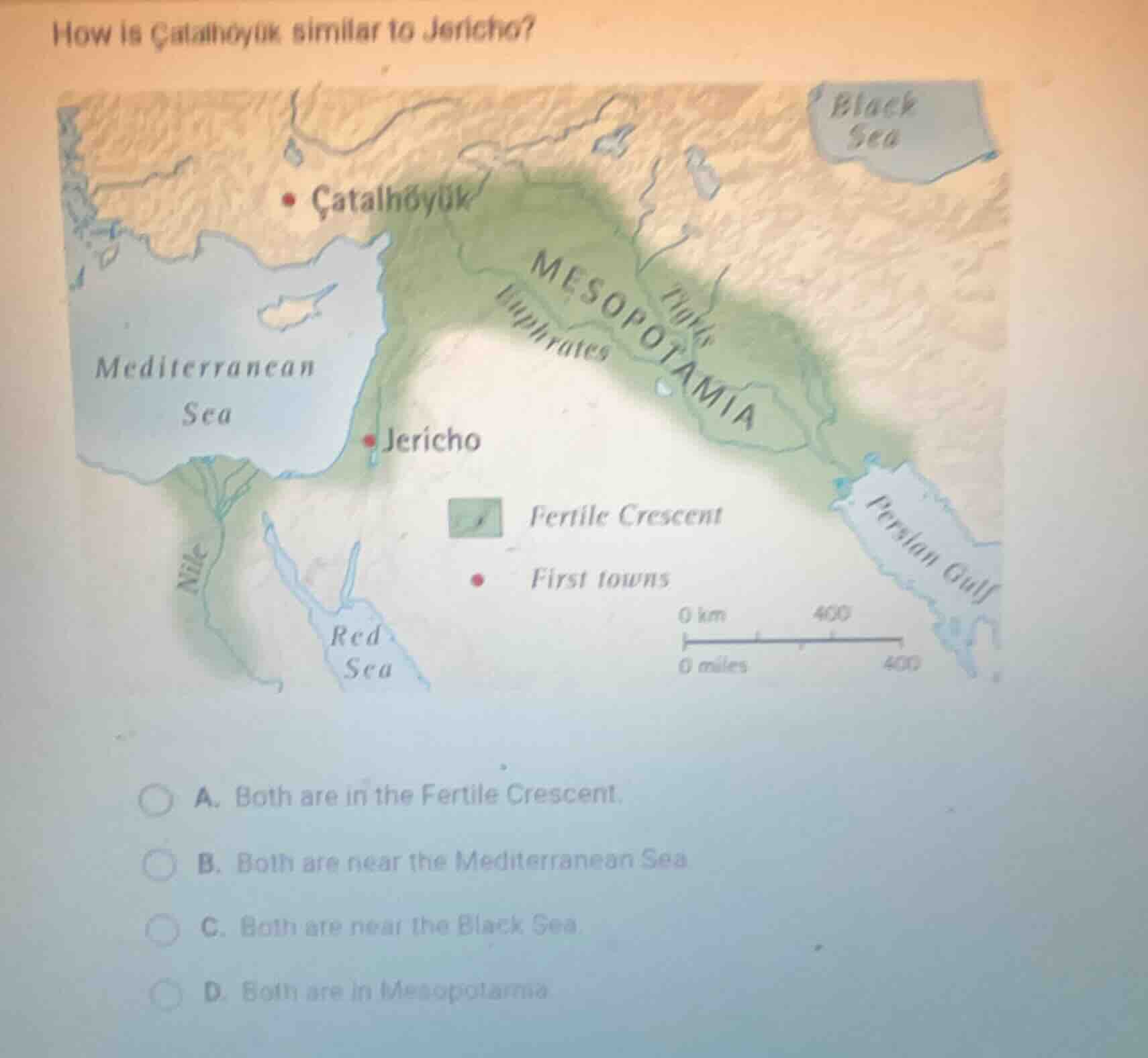 how is çatalhöyük similar to jericho? map showing çatalhöyük, jericho, …