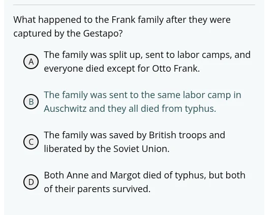 what happened to the frank family after they were captured by the gesta…