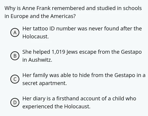 why is anne frank remembered and studied in schools in europe and the a…