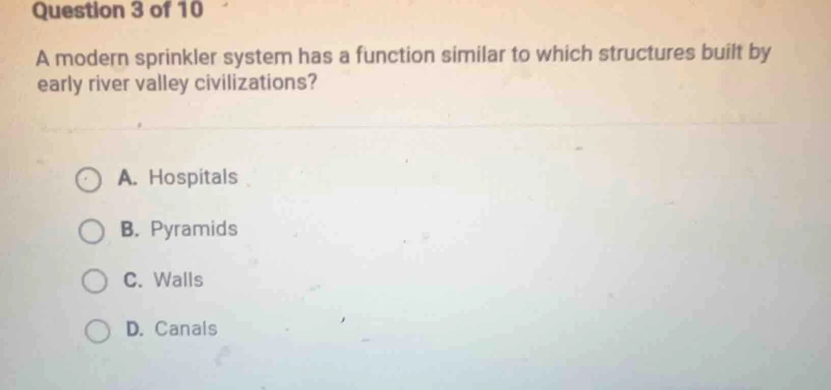 question 3 of 10 a modern sprinkler system has a function similar to wh…