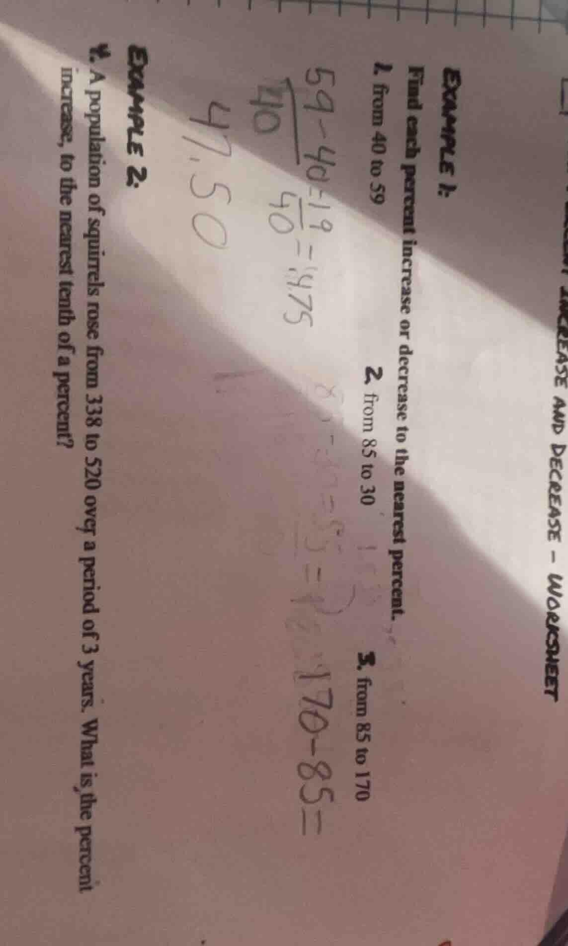 example 1: find each percent increase or decrease to the nearest percen…