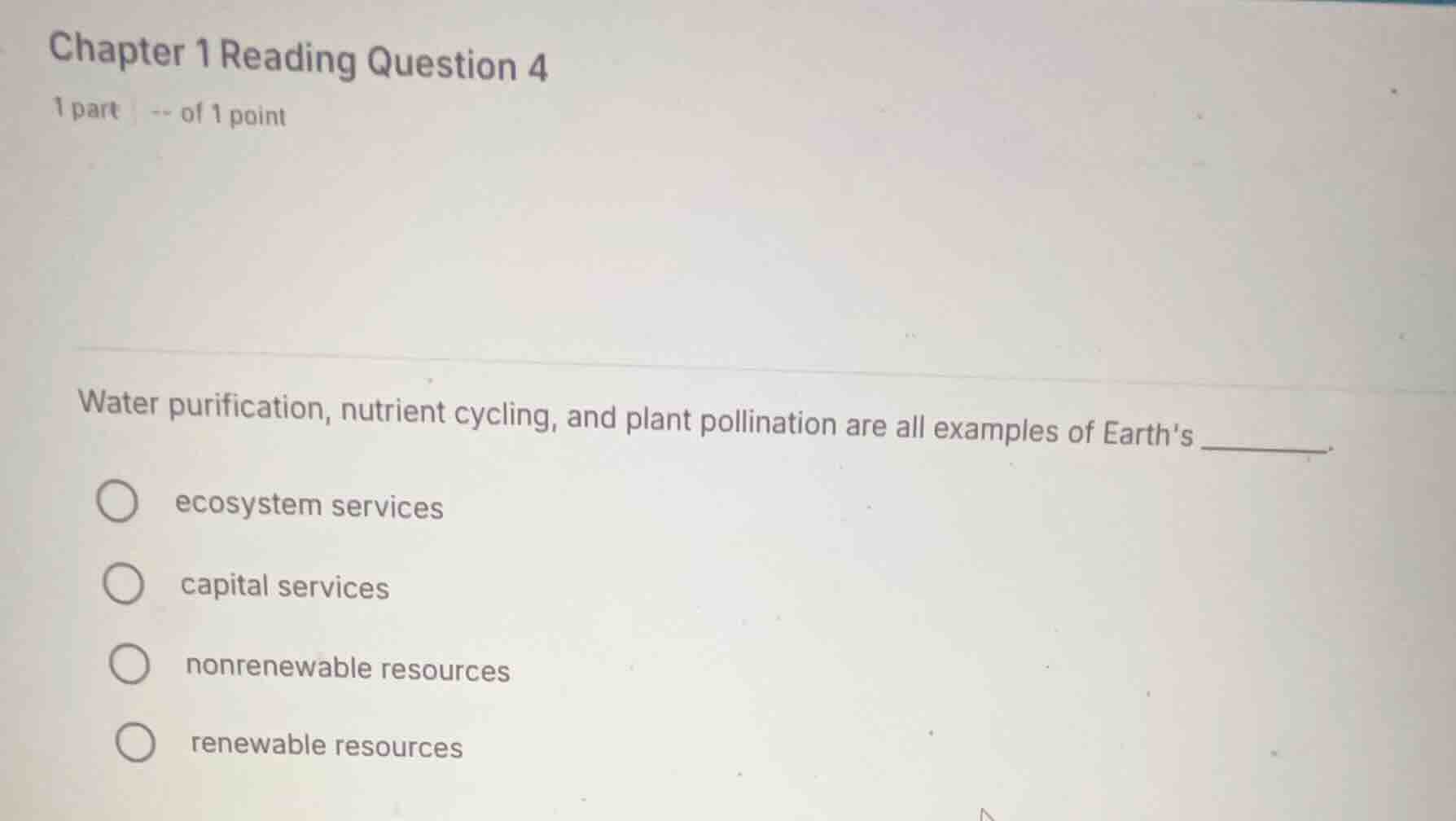chapter 1 reading question 4 1 part -- of 1 point water purification, n…