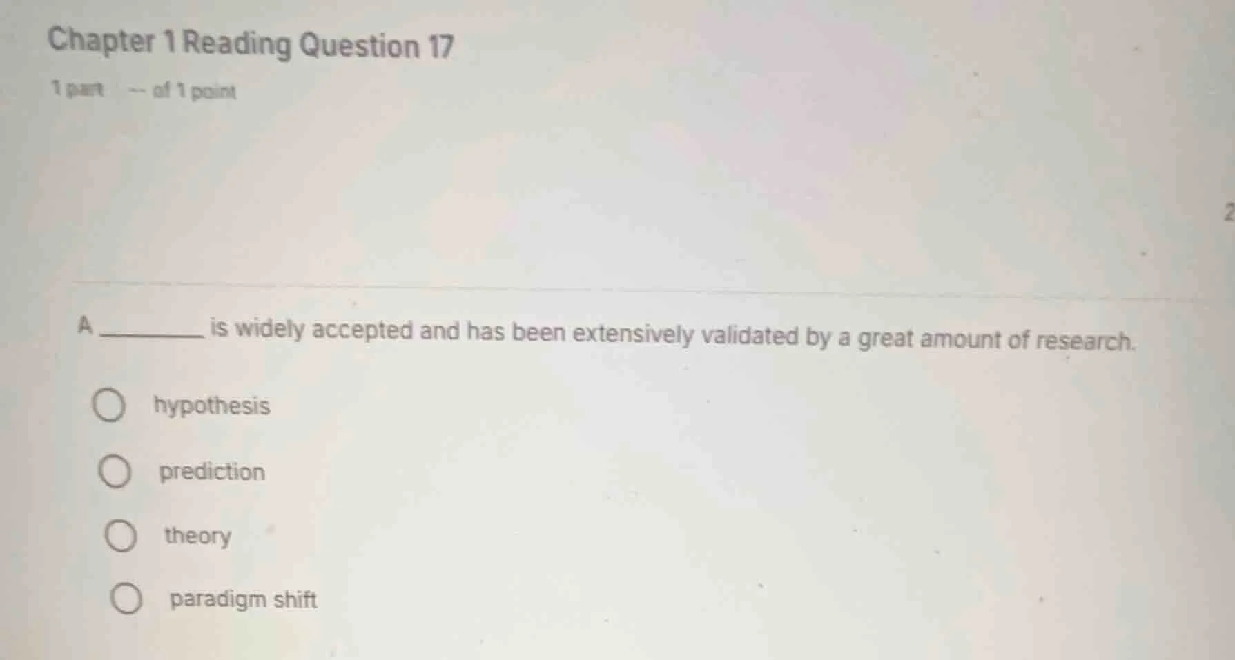 chapter 1 reading question 17 1 part --- of 1 point a ______ is widely …
