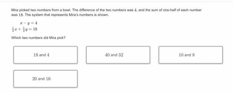 mira picked two numbers from a bowl. the difference of the two numbers …