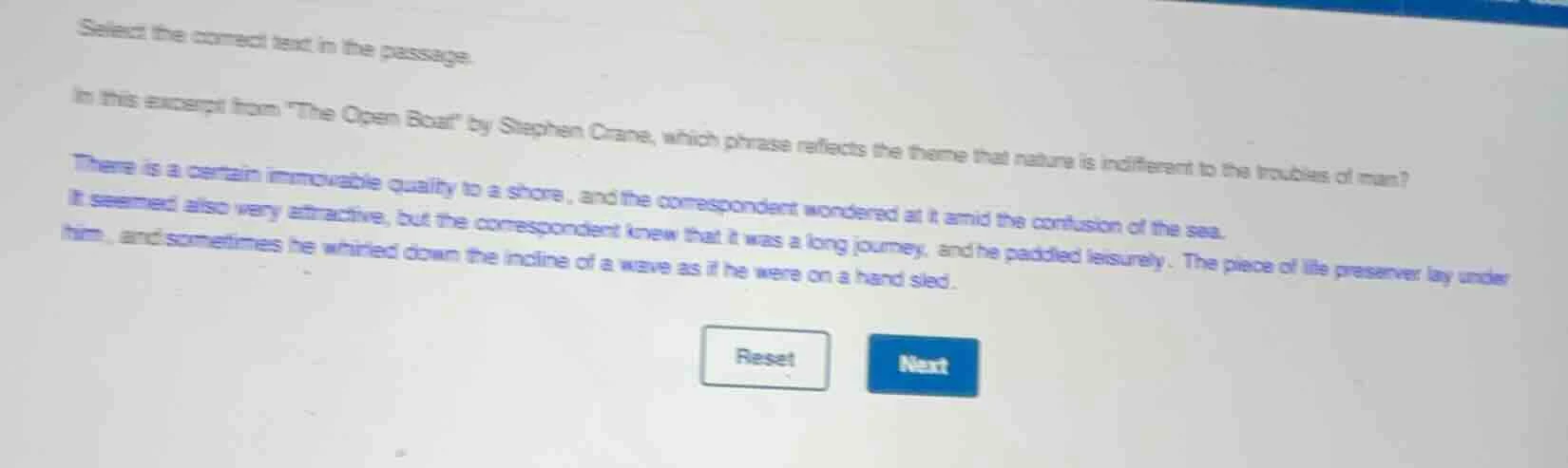 select the correct text in the passage. in this excerpt from \the open …