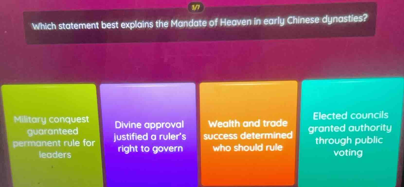 which statement best explains the mandate of heaven in early chinese dy…