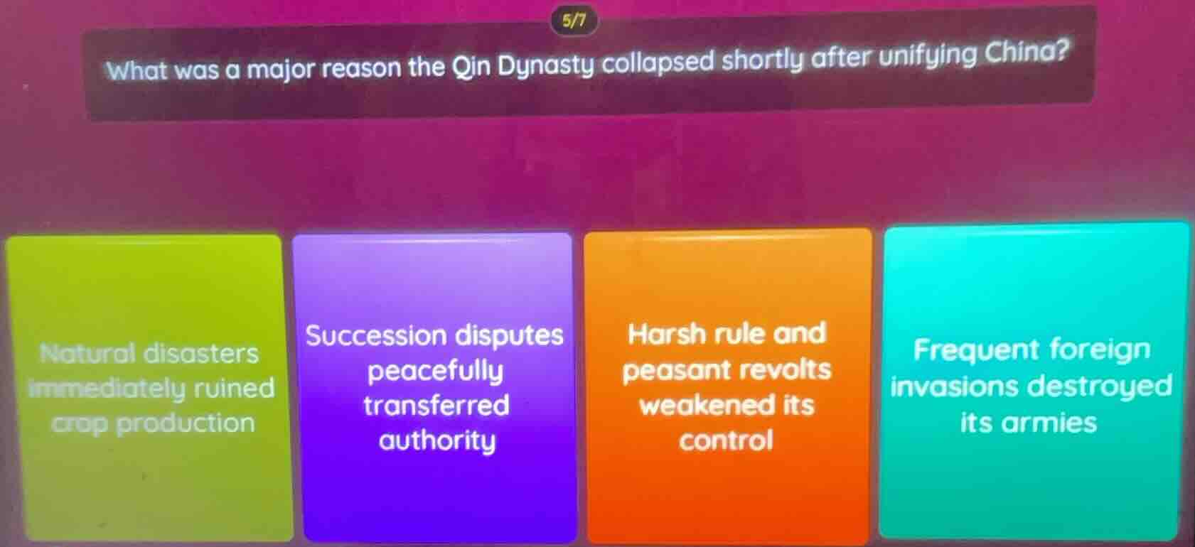 what was a major reason the qin dynasty collapsed shortly after unifyin…