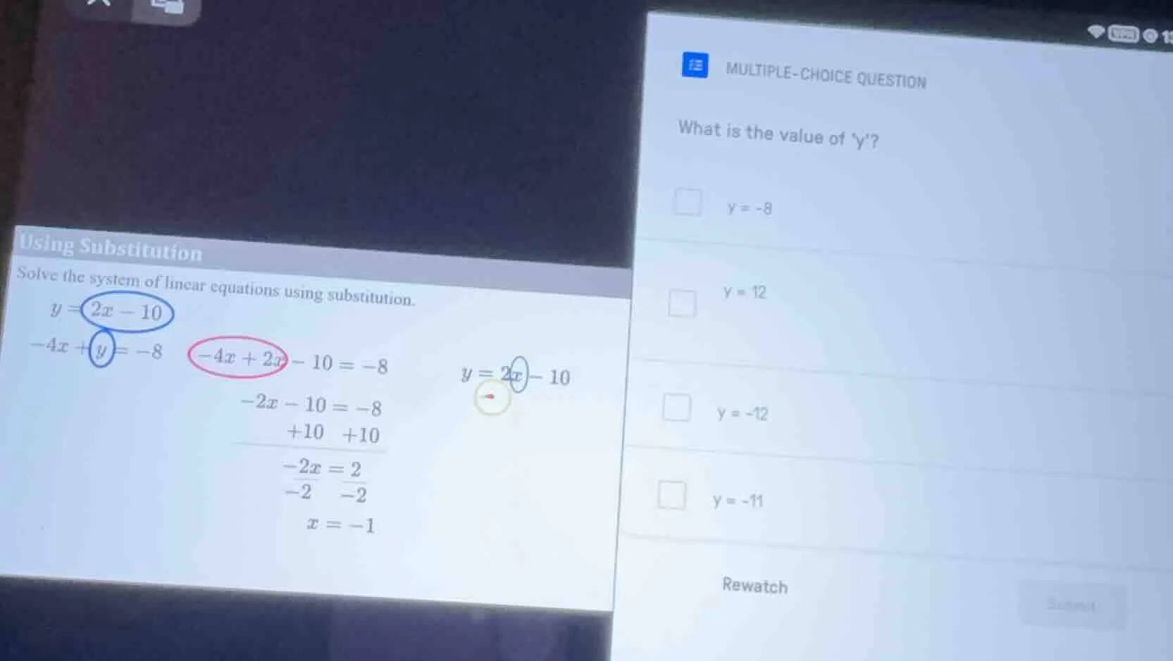 using substitution solve the system of linear equations using substitut…