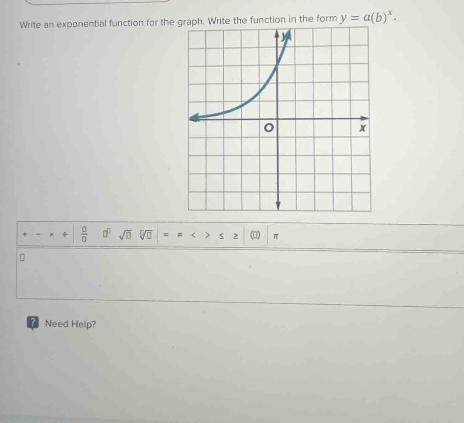 write an exponential function for the graph. write the function in the …