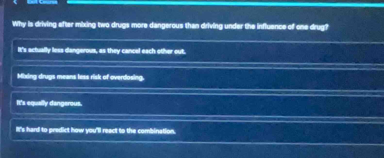 why is driving after mixing two drugs more dangerous than driving under…