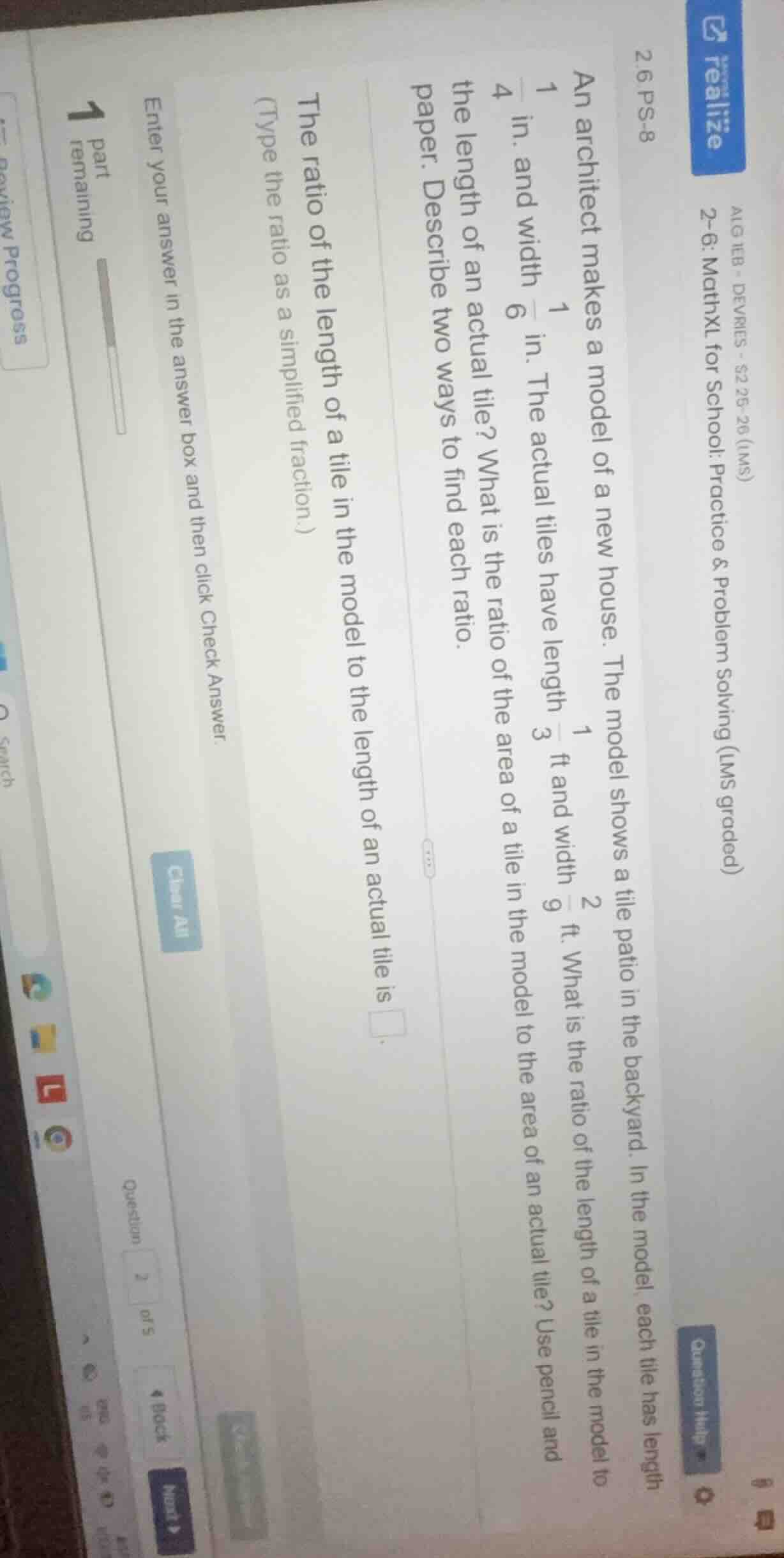 2.6 ps - 8 an architect makes a model of a new house. the model shows a…