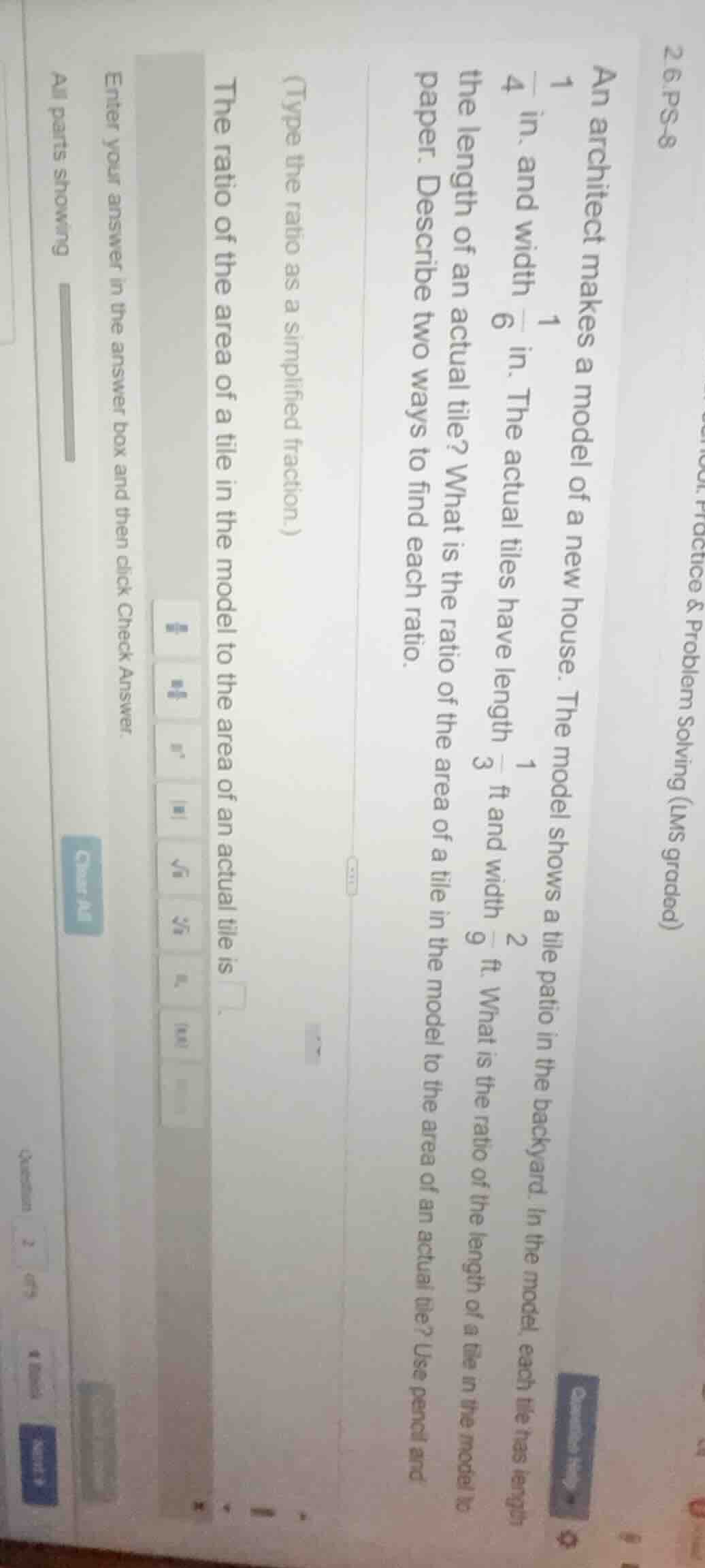 2.6.ps-8 an architect makes a model of a new house. the model shows a t…