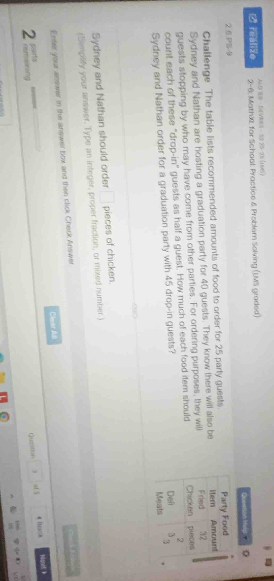 2.6 ps - 9 challenge the table lists recommended amounts of food to ord…