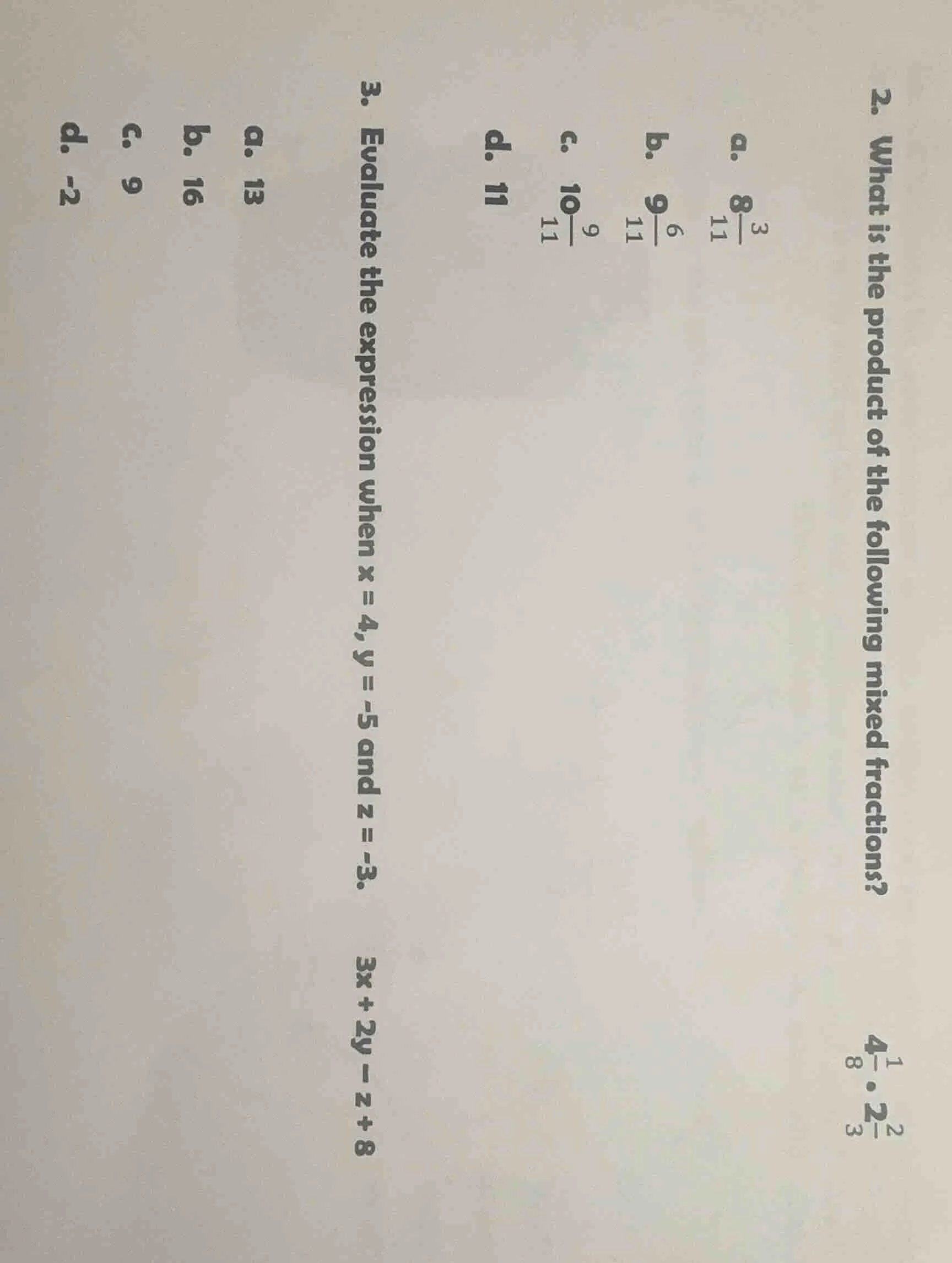 2. what is the product of the following mixed fractions? $4\\frac{1}{8}…