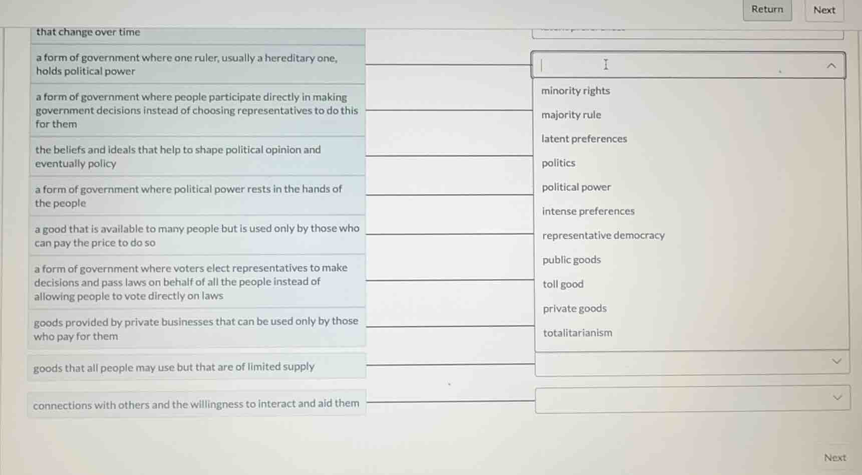 that change over time a form of government where one ruler, usually a h…