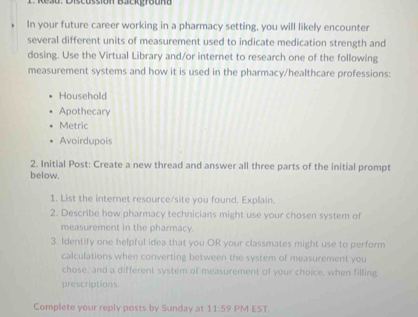 1. read: discussion background in your future career working in a pharm…