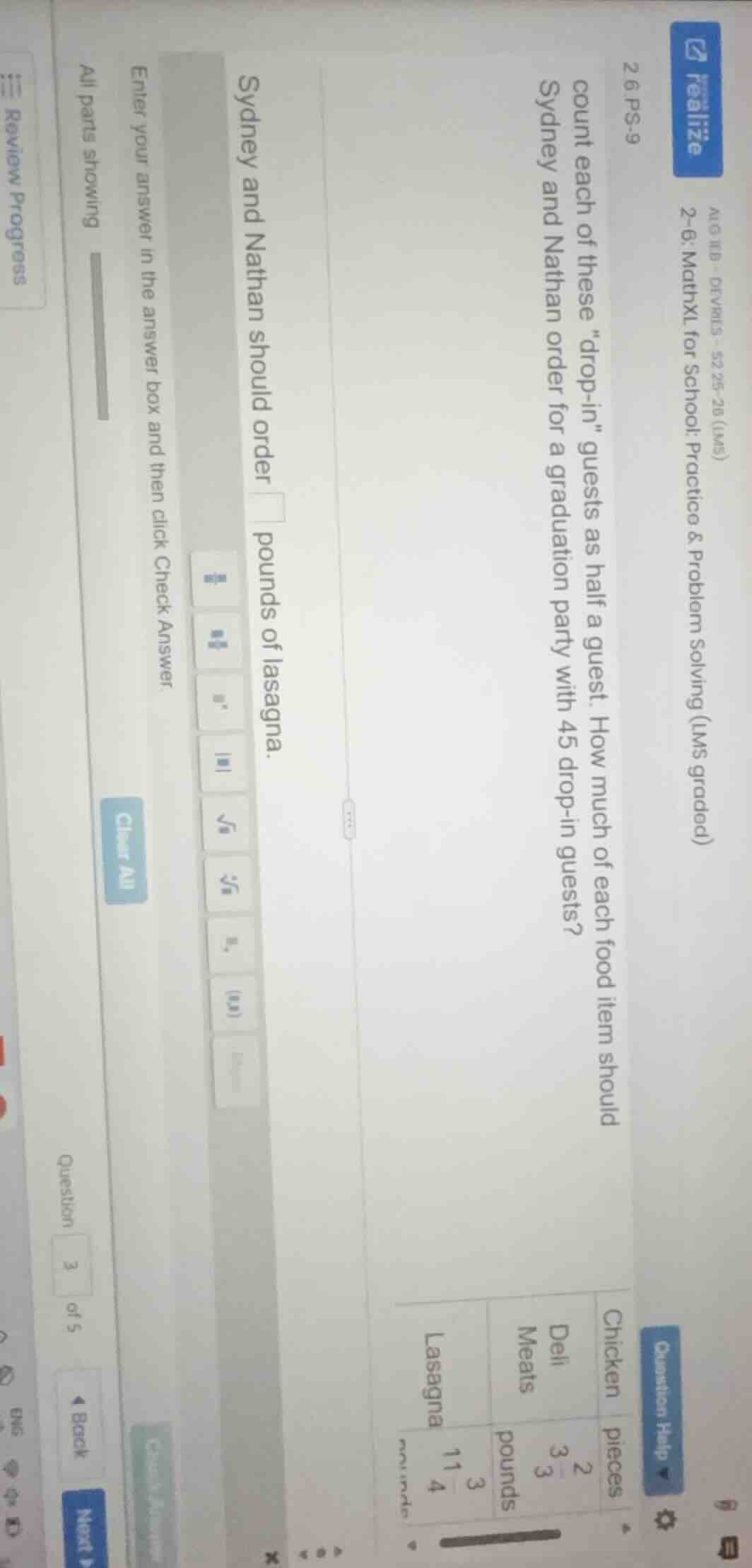 2.6 ps-9 count each of these \drop - in\ guests as half a guest. how mu…