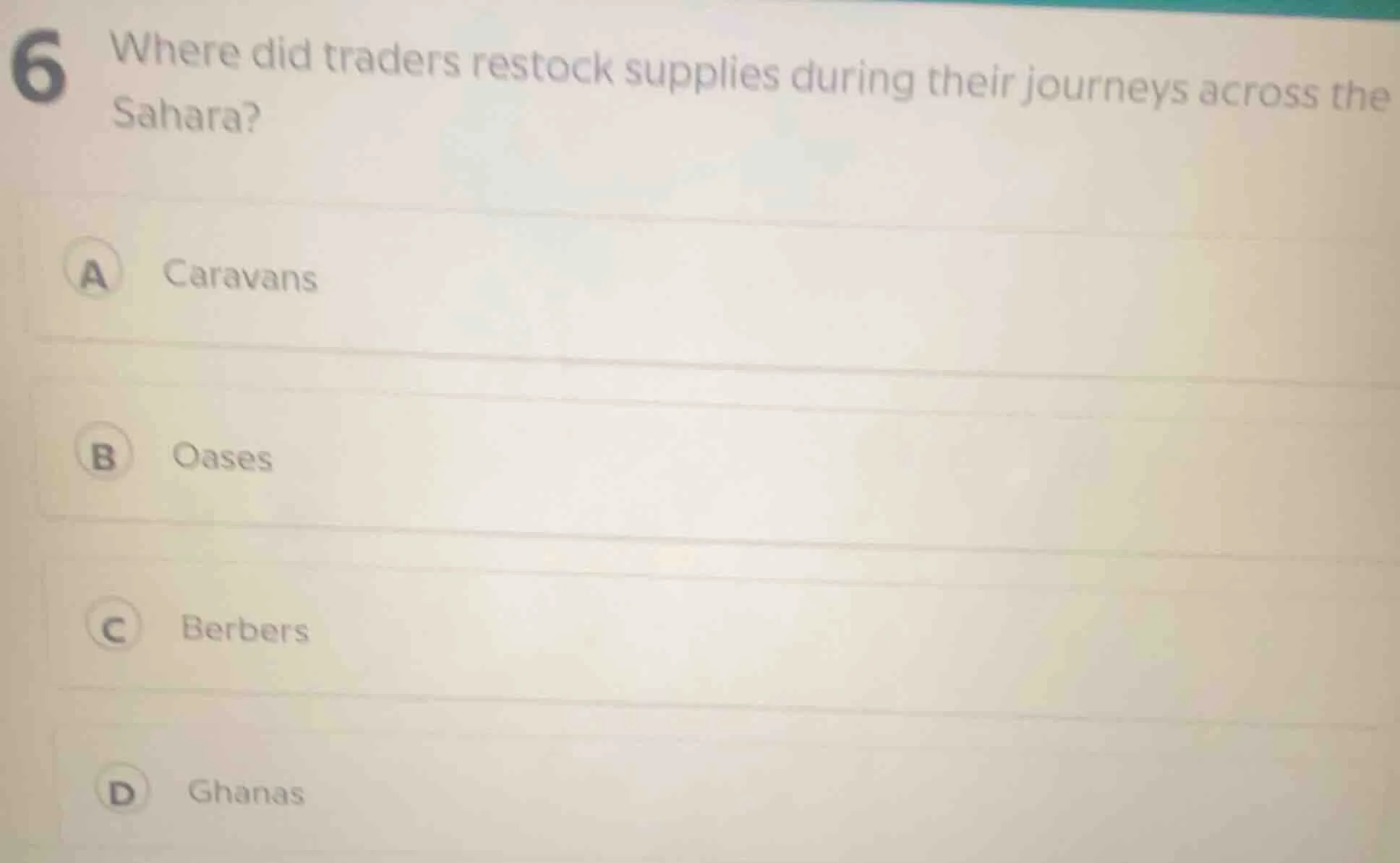 6 where did traders restock supplies during their journeys across the s…