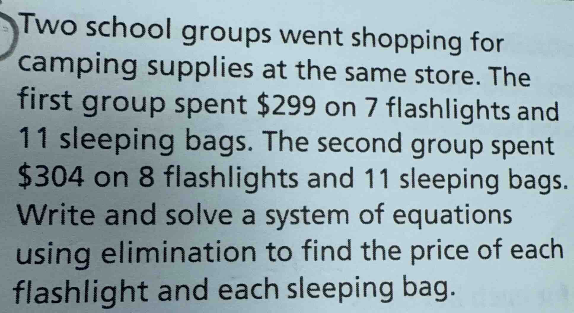 two school groups went shopping for camping supplies at the same store.…
