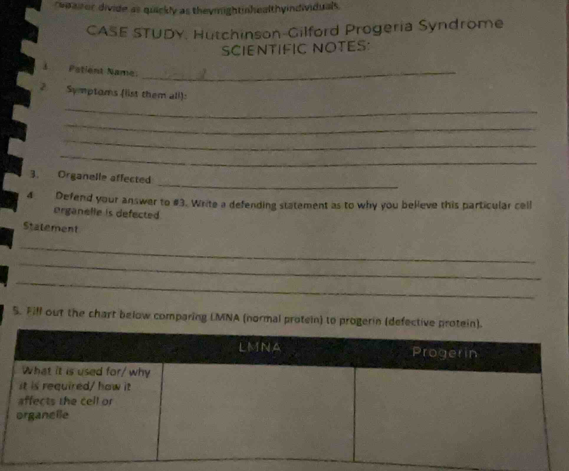 case study: hutchinson-gilford progeria syndrome scientific notes: 1. p…