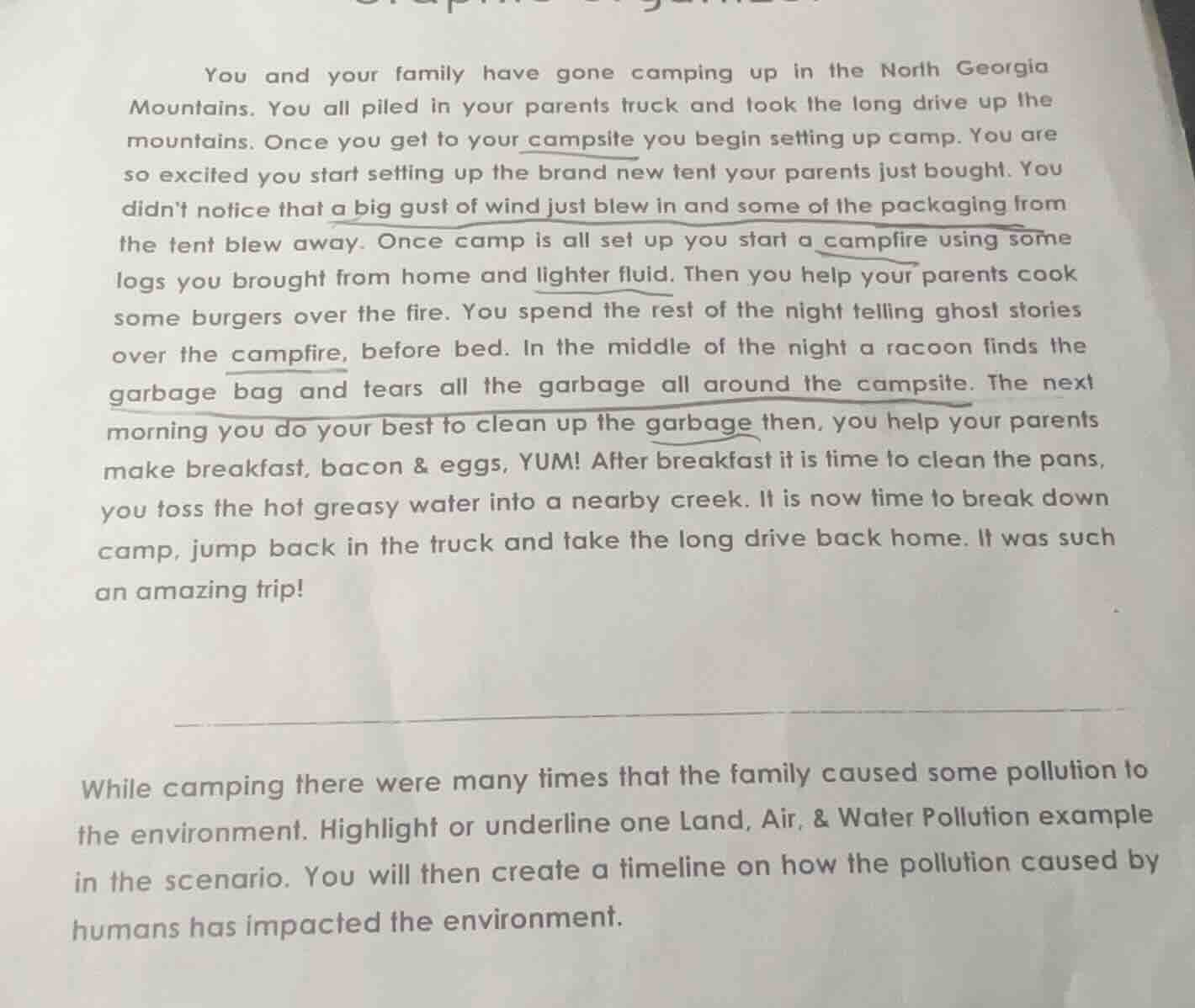 you and your family have gone camping up in the north georgia mountains…