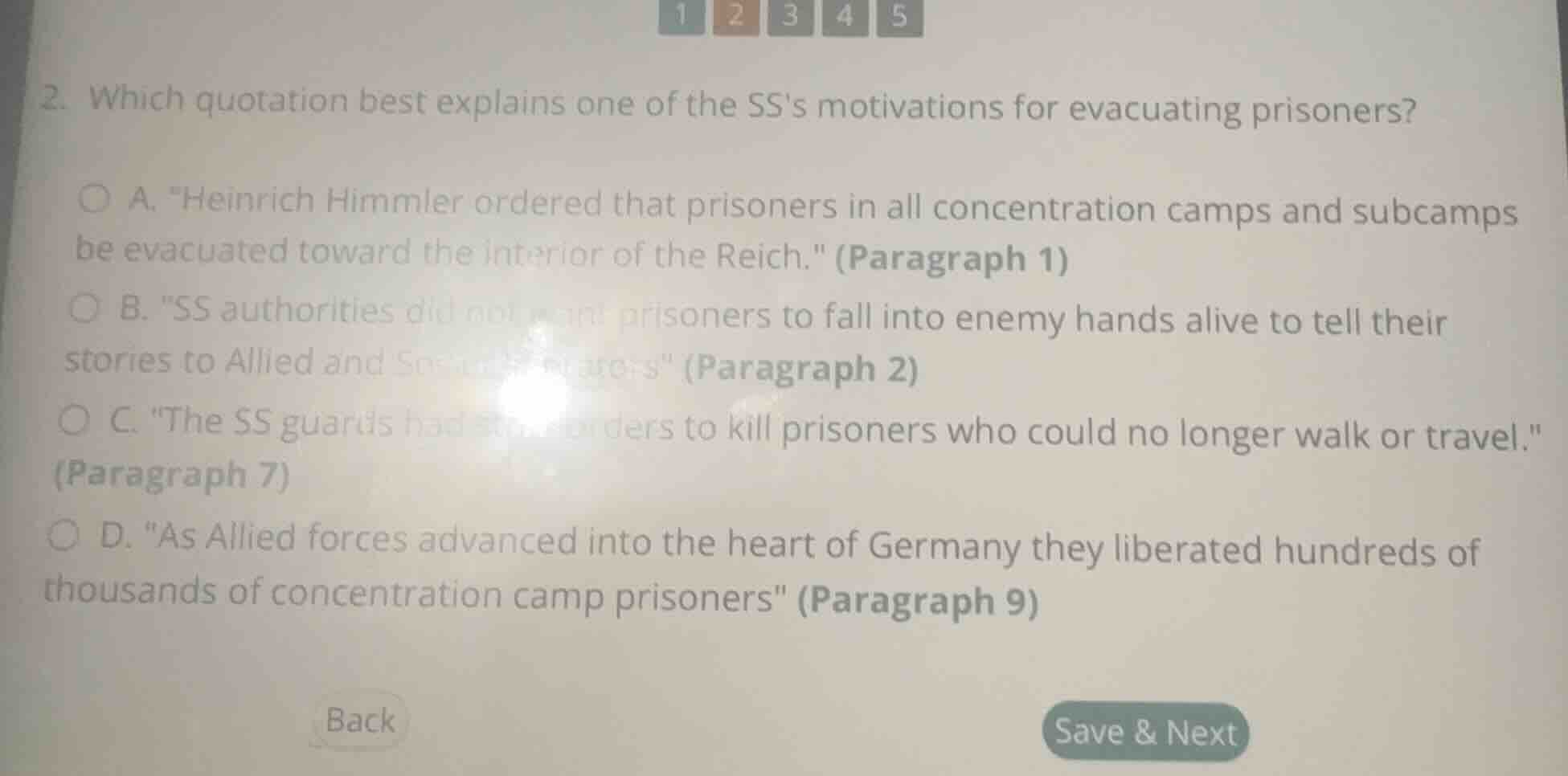 2. which quotation best explains one of the sss motivations for evacuat…