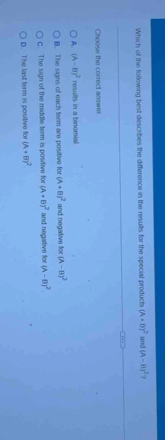 which of the following best describes the difference in the results for…