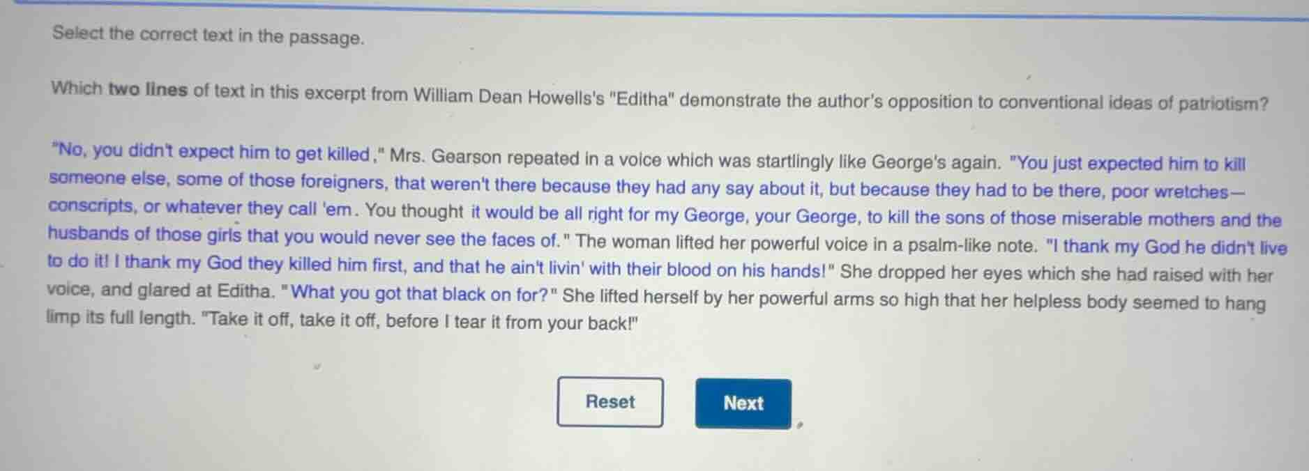select the correct text in the passage. which two lines of text in this…