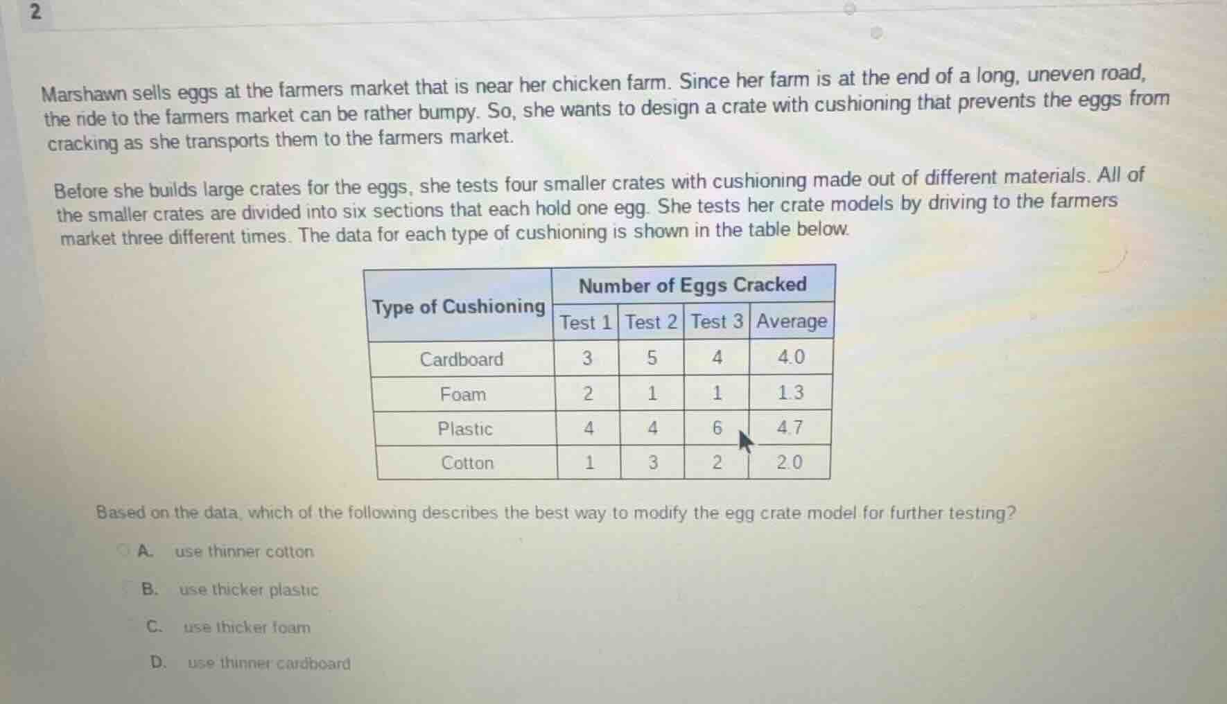 2 marshawn sells eggs at the farmers market that is near her chicken fa…
