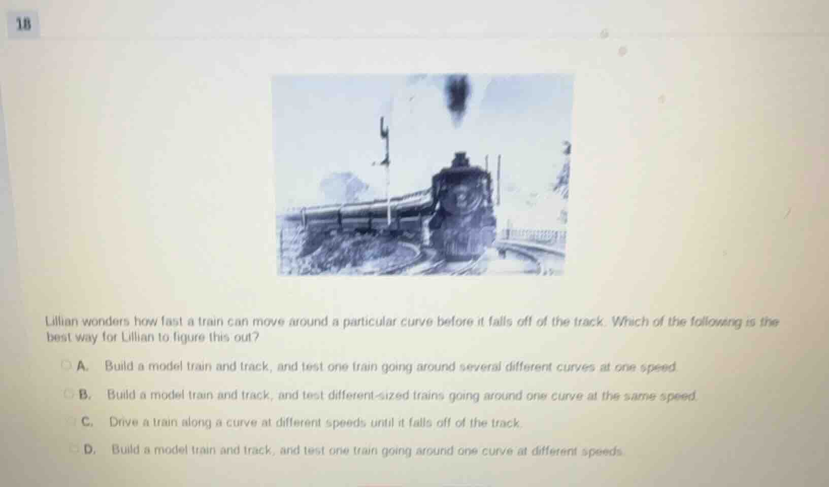 lilian wonders how fast a train can move around a particular curve befo…