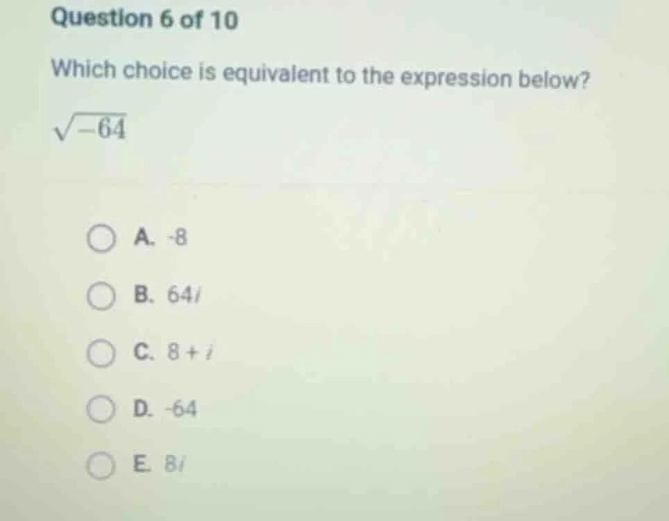 question 6 of 10 which choice is equivalent to the expression below? \\…