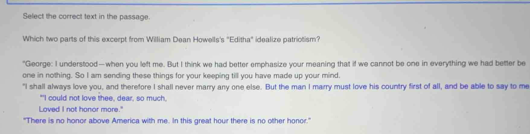 select the correct text in the passage. which two parts of this excerpt…