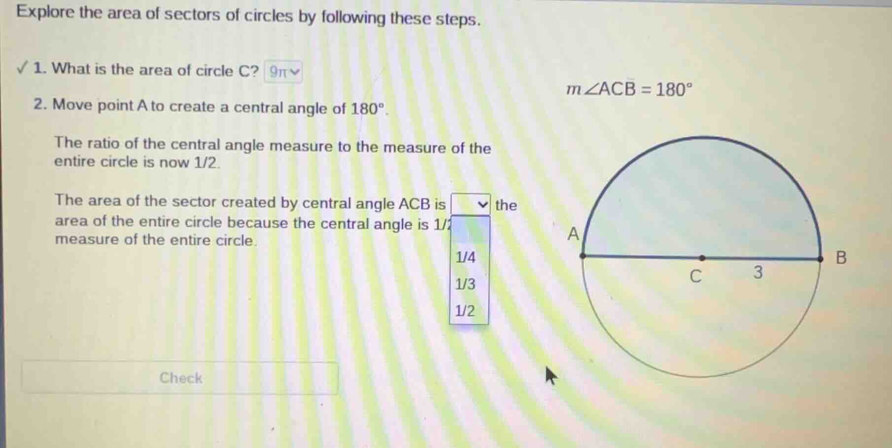 explore the area of sectors of circles by following these steps. 1. wha…