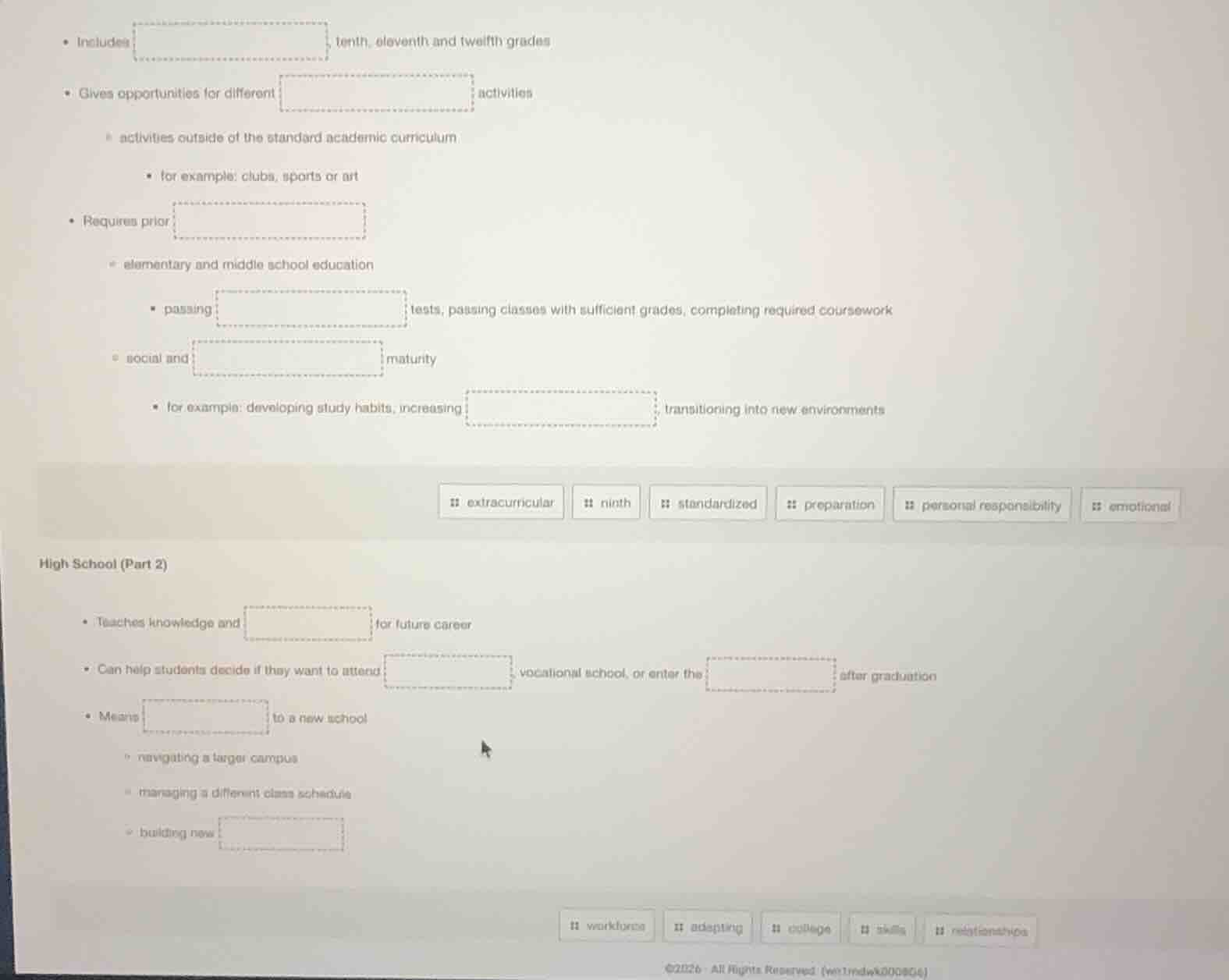 • includes tenth, eleventh and twelfth grades • gives opportunities for…