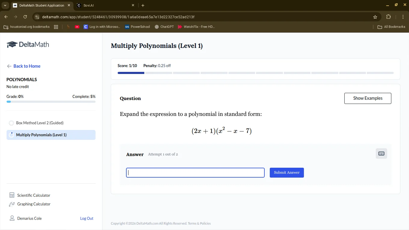 expand the expression to a polynomial in standard form: ((2x + 1)(x^2 -…