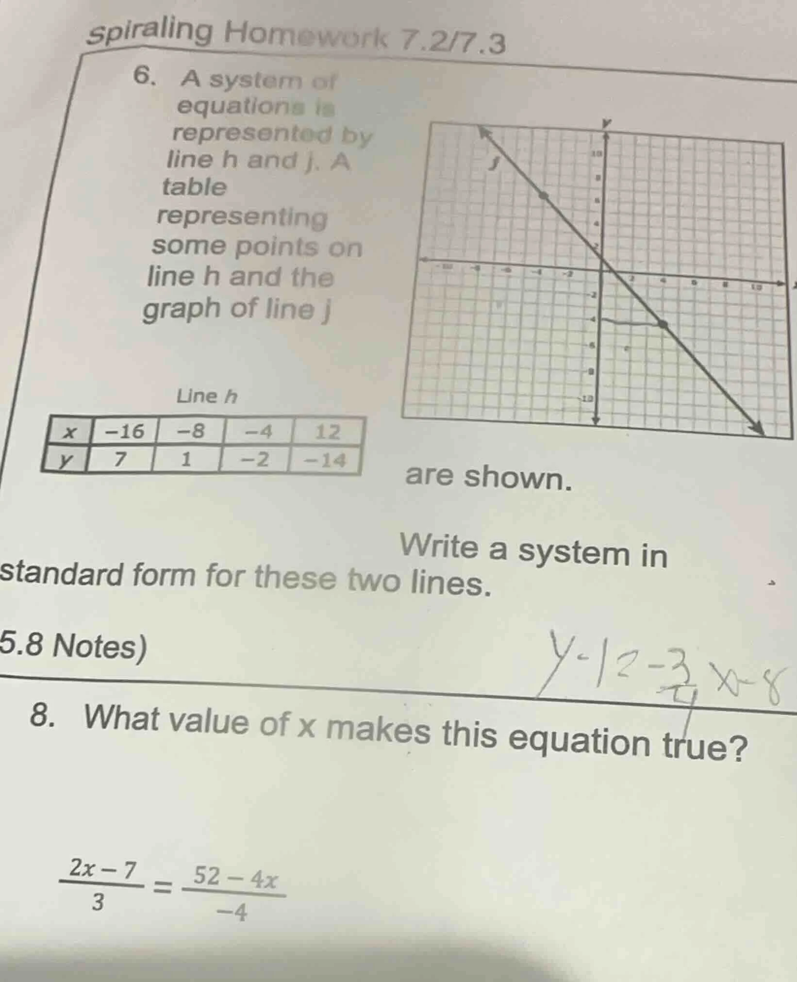 spiraling homework 7.2/7.3 6. a system of equations is represented by l…