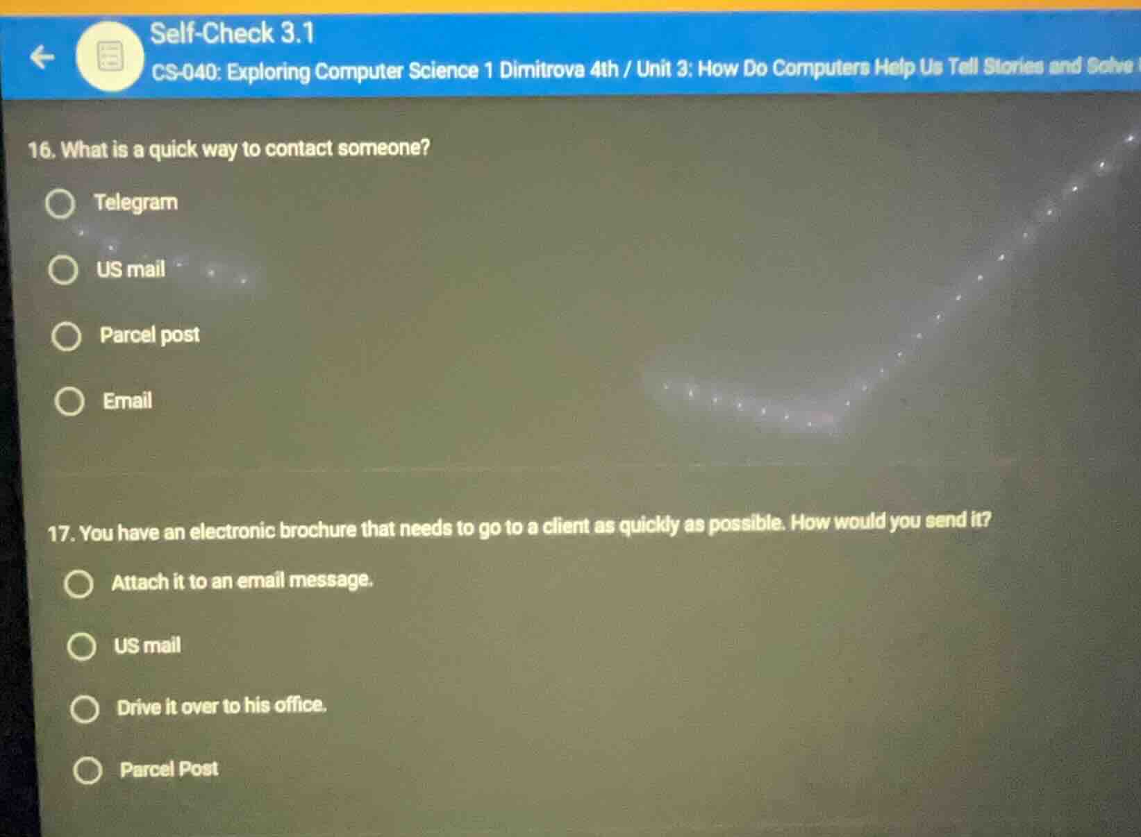 self-check 3.1 cs-040: exploring computer science 1 dimitrova 4th / uni…