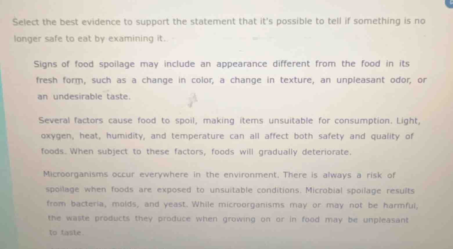 select the best evidence to support the statement that its possible to …