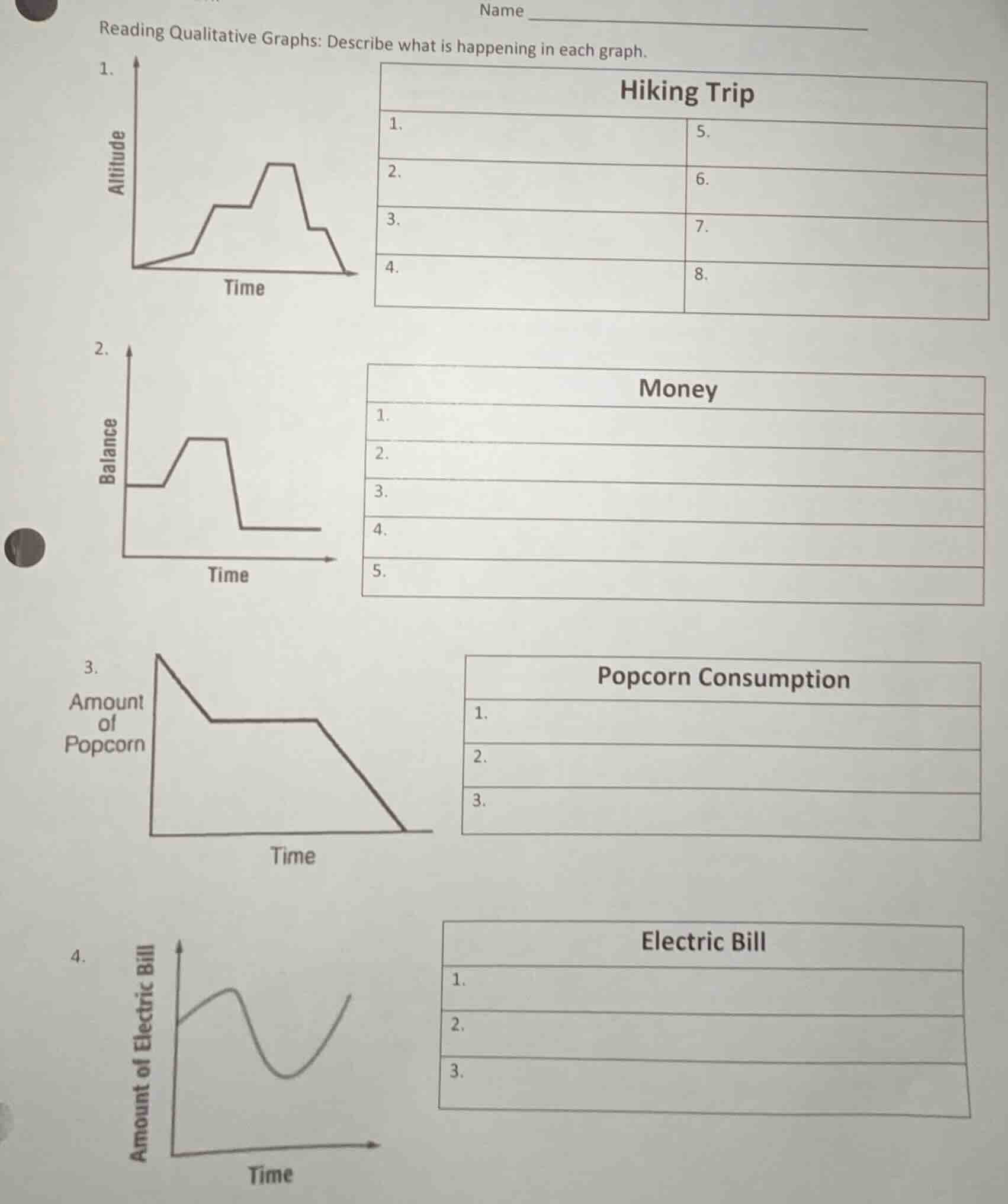 reading qualitative graphs: describe what is happening in each graph. 1…