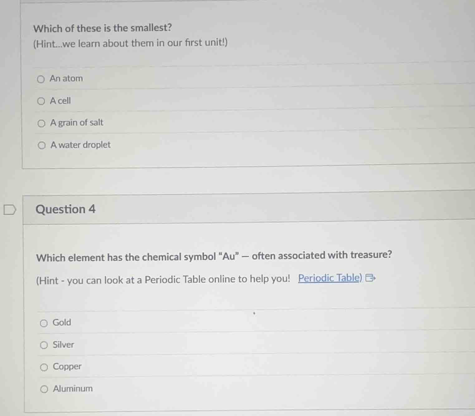 which of these is the smallest? (hint...we learn about them in our firs…