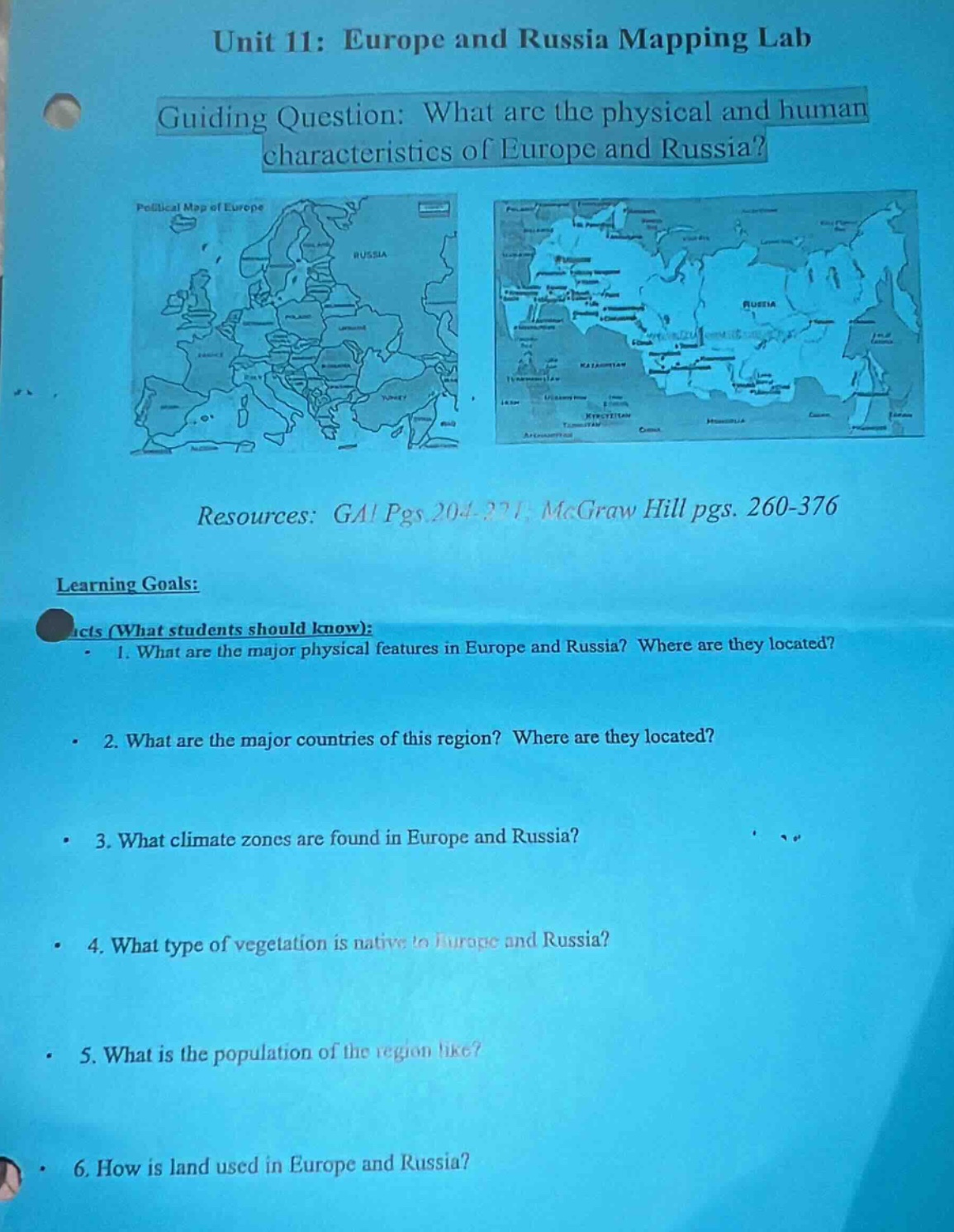 unit 11: europe and russia mapping lab guiding question: what are the p…