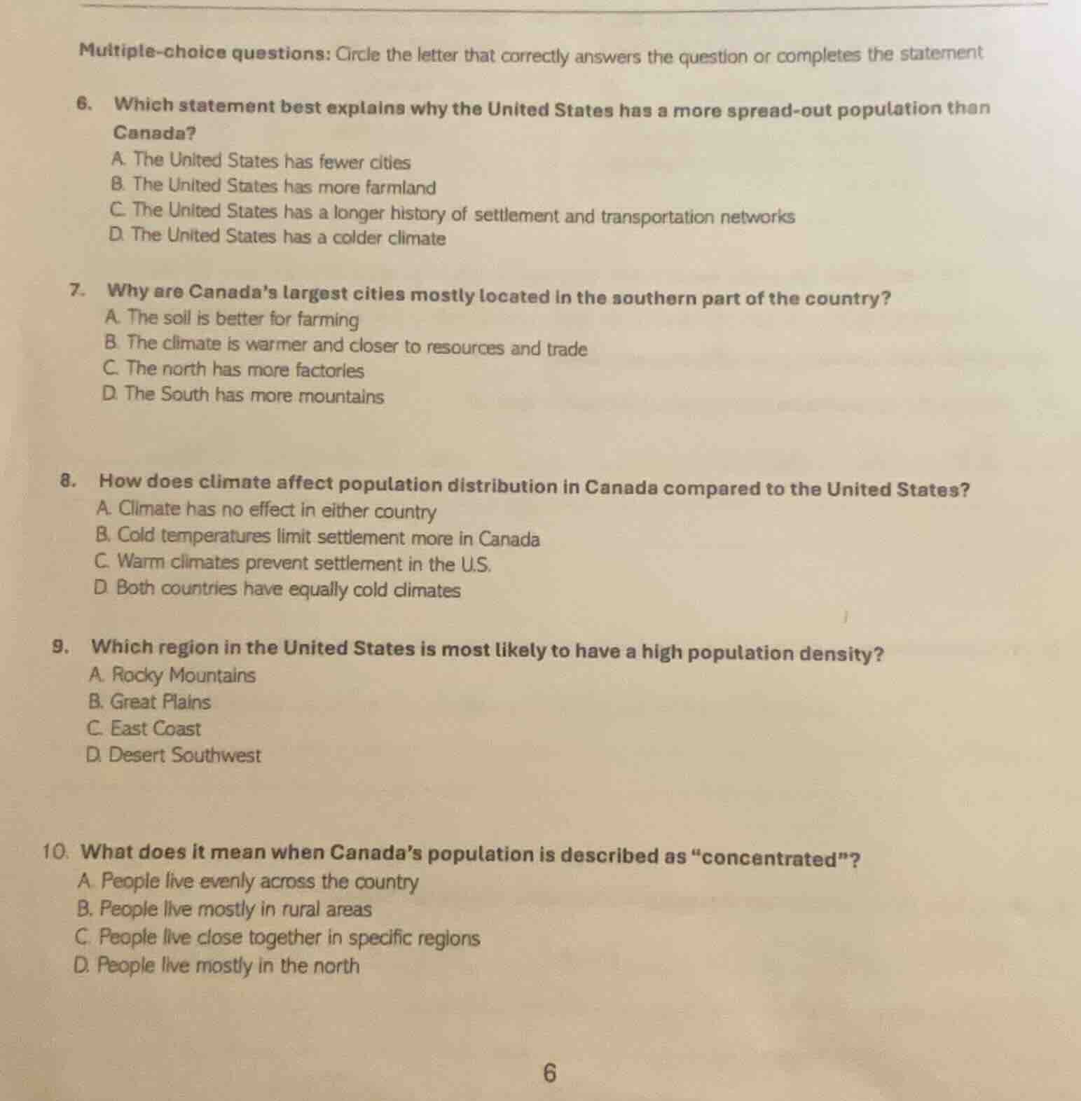 multiple-choice questions: circle the letter that correctly answers the…