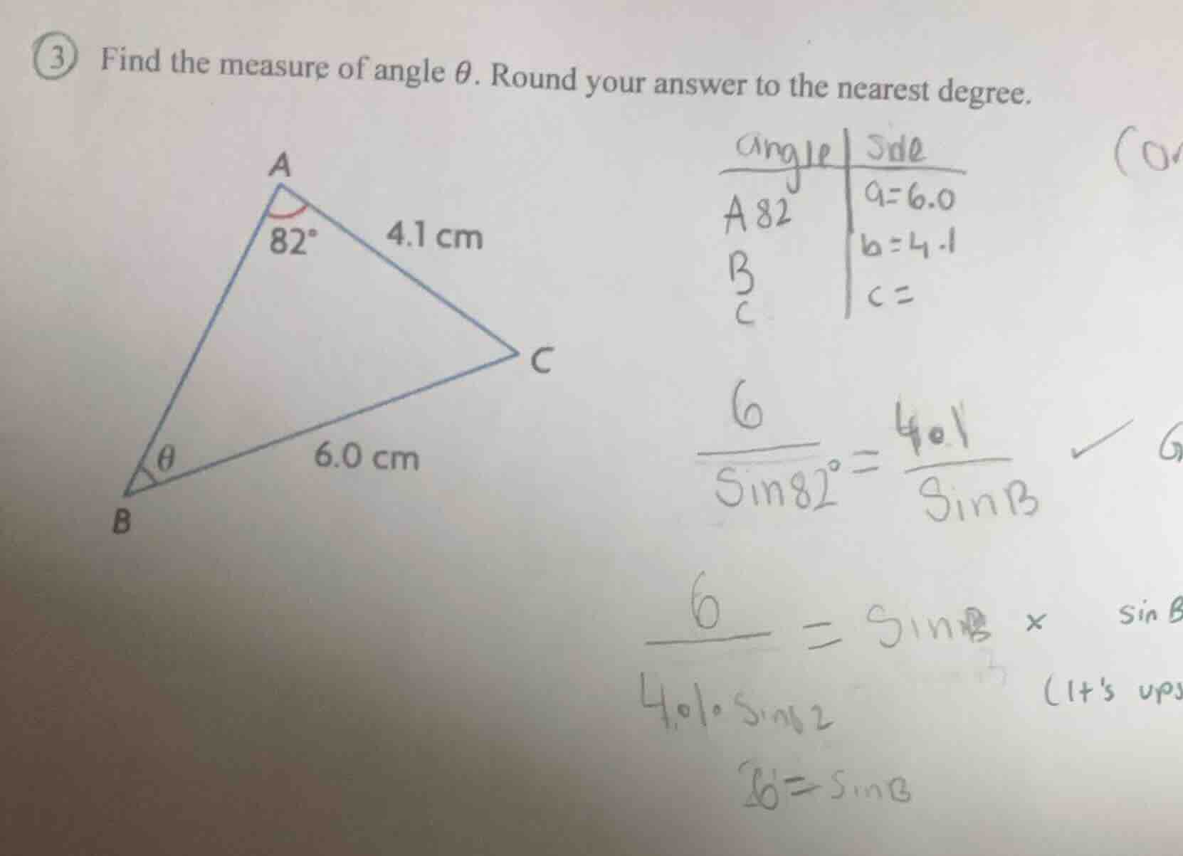 3 find the measure of angle θ. round your answer to the nearest degree.…