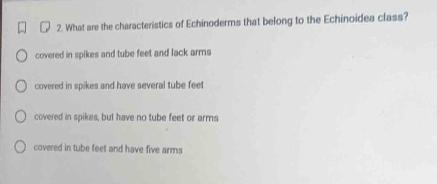 2. what are the characteristics of echinoderms that belong to the echin…